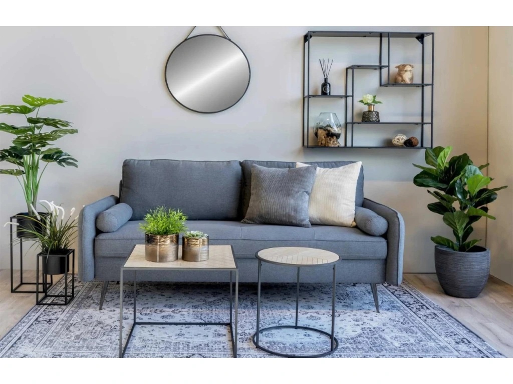 Černé kovové závěsné zrcadlo 60 cm - 5