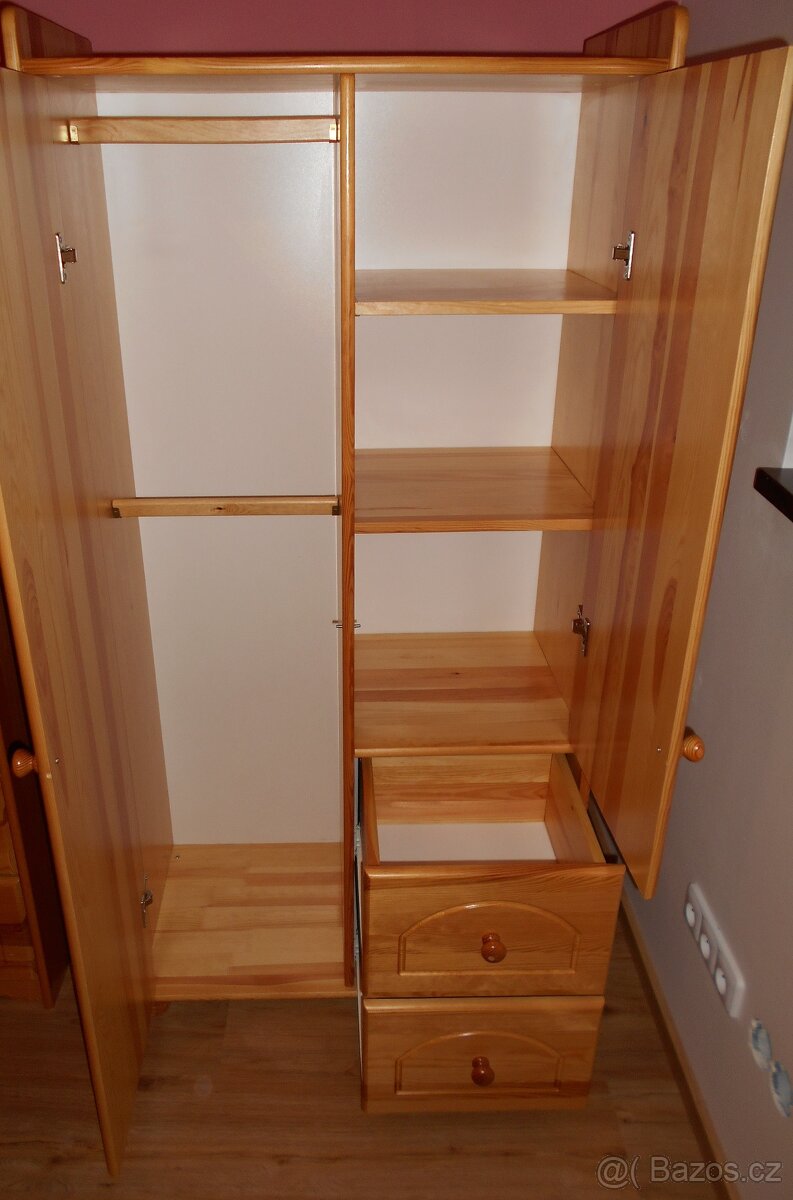 Dětský nábytek masiv - set 5ks, dětský pokojíček - 5