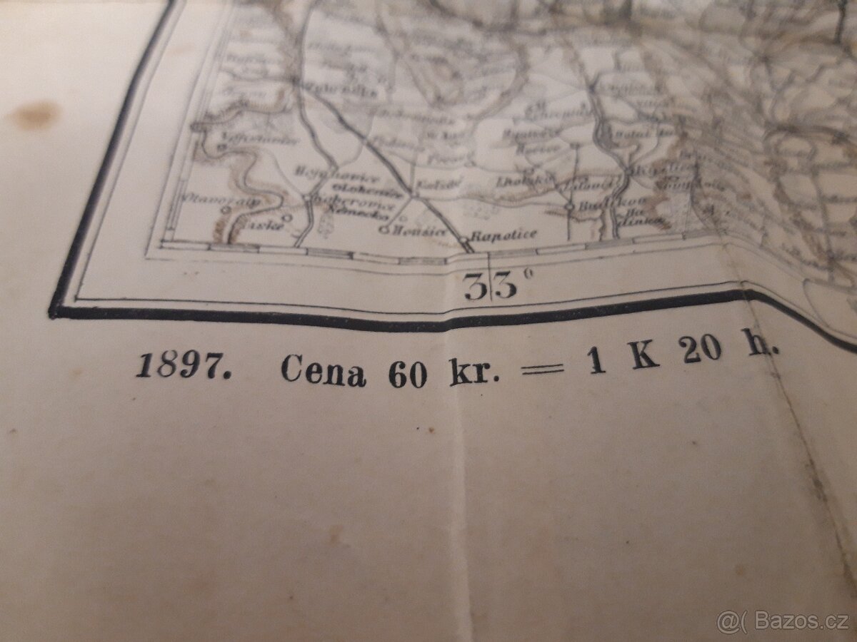 Mapa východních Čech Království českého r.v.1897 - 5