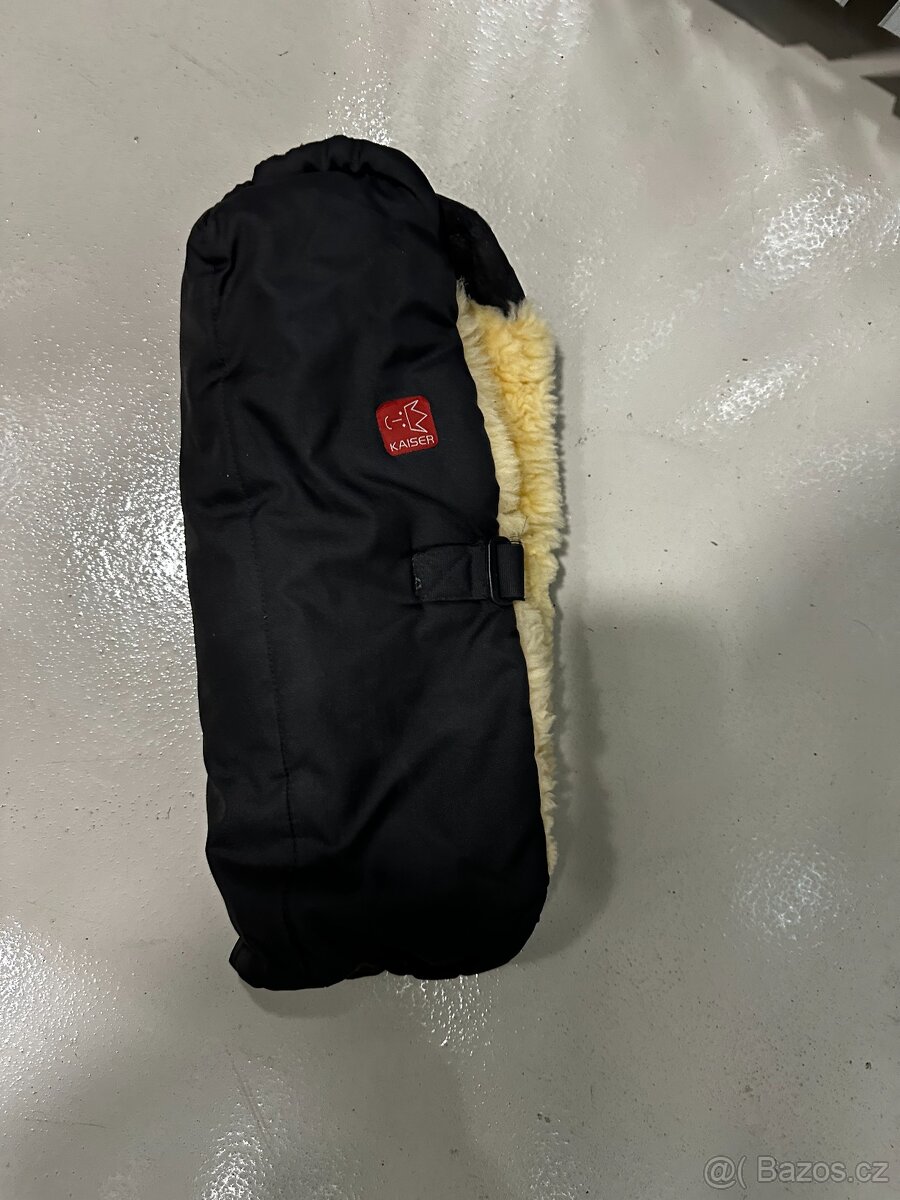 Ovčí kožešina na kočárek-KAISER Naturell + rukávník - 5