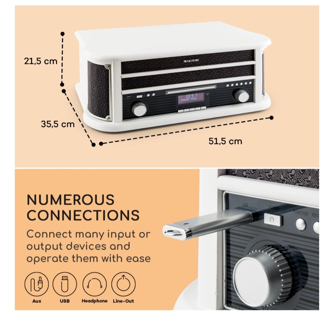 Belle Epoque 1908 DAB gramofon, DAB +, bluetooth - 5
