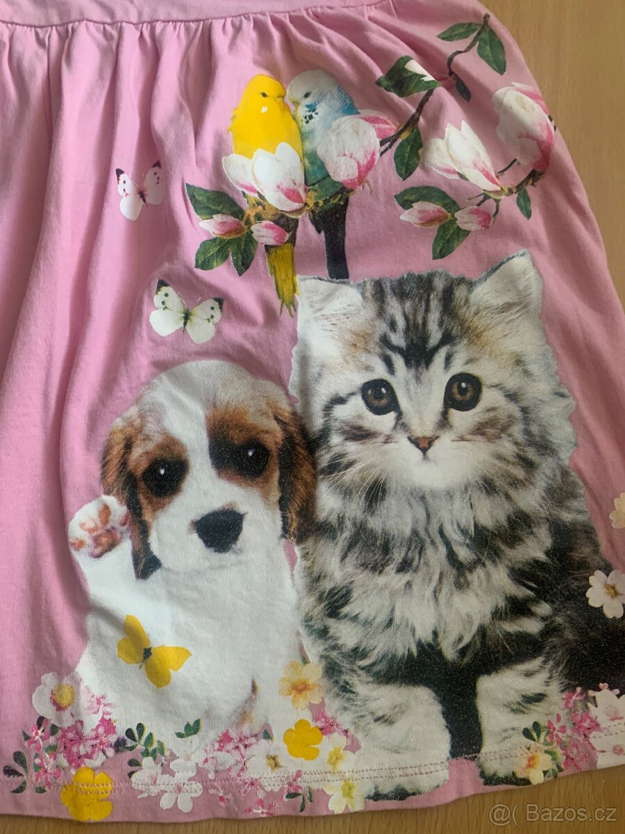 Letní šaty H&M š kočkou,králíčkem - 5
