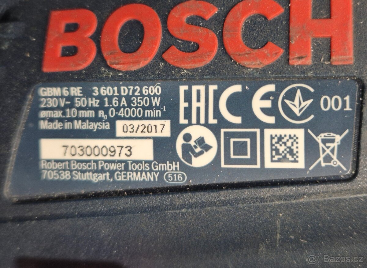 Elektrická vrtačka Bosch GBM 6 RE Professional, 350W - 5