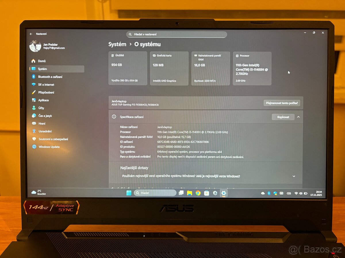 Herní notebook ASUS TUF (FX506HCB) - 5