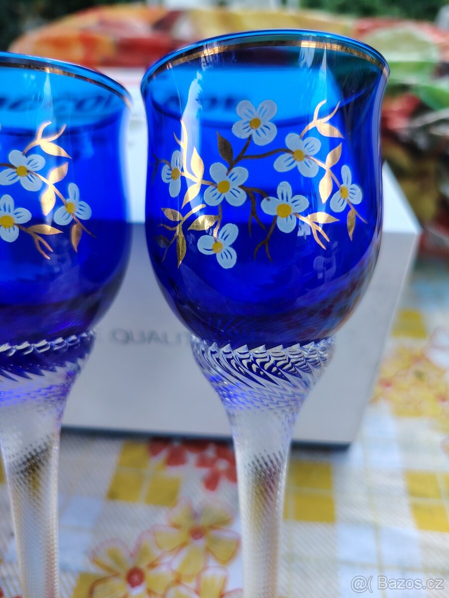 Modré skleničky na nožce - 5