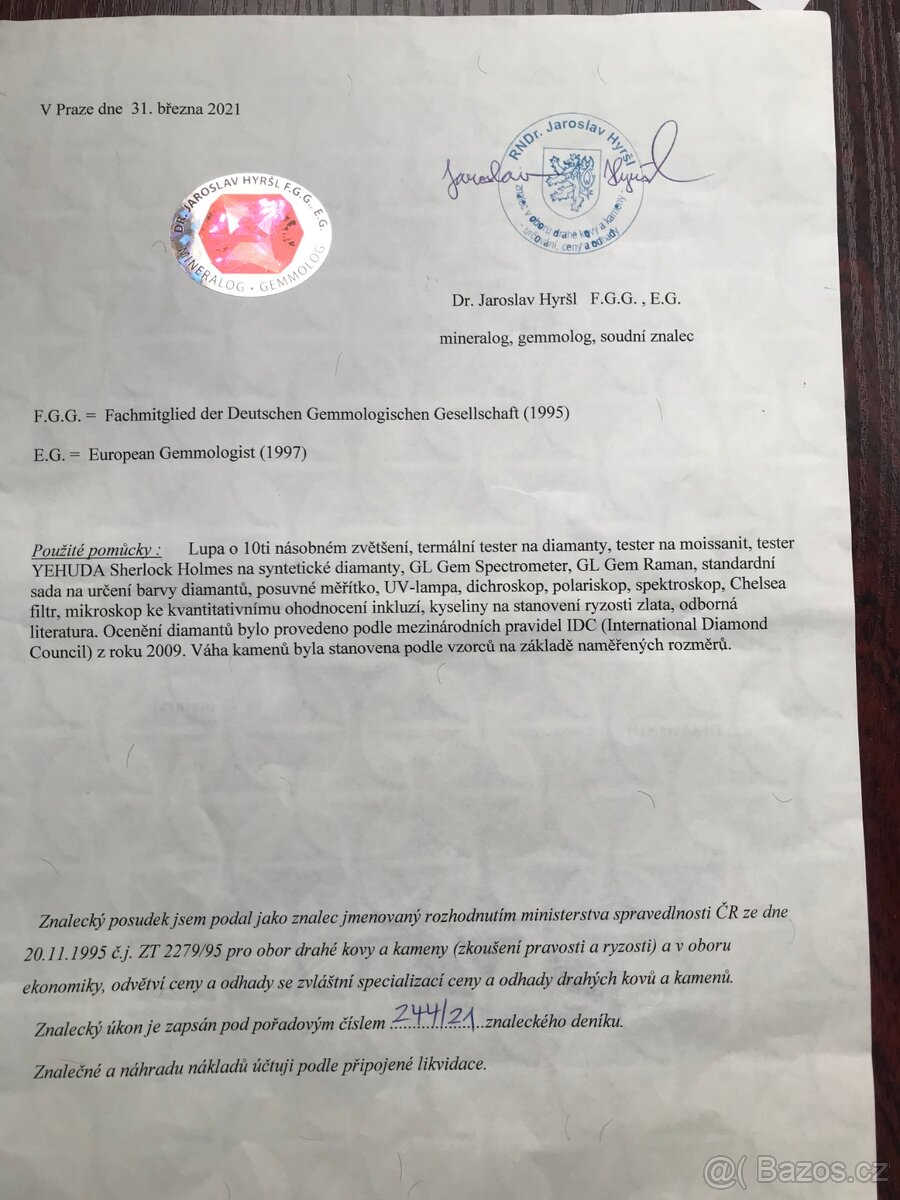 Zlaté diamantové náušnice 18k - 5