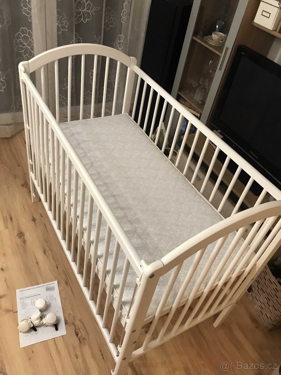 Postýlka dřevěná bílá - 5