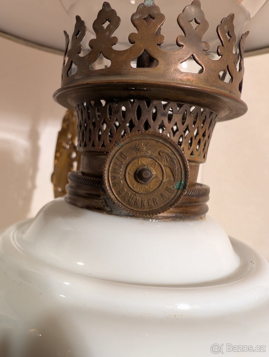 secesní petrolejka, petrolejový lustr, stahovačka - 5