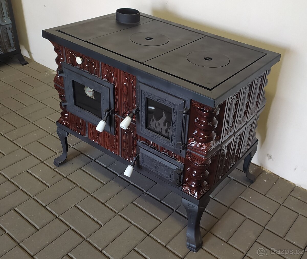 Kachlový sporák Anna levá hnědá - 5