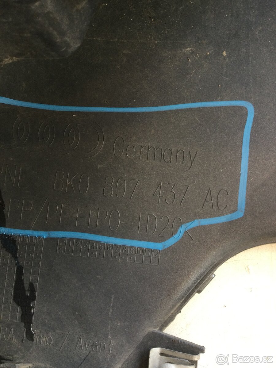 Nárazník Přední Audi A4 8K0807437AC Ostřik +park - 5