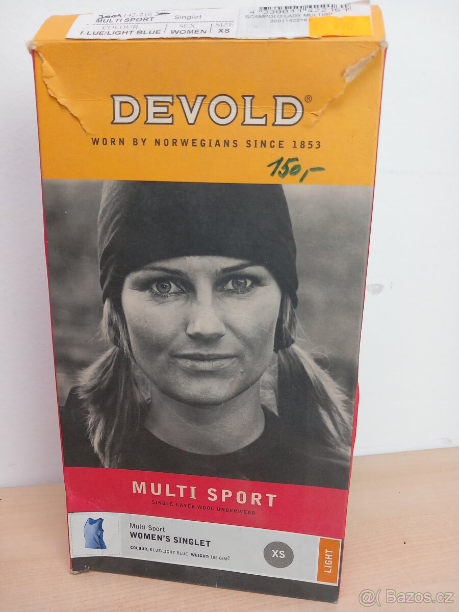 Modré funkční tílko Devold Multi Sport - 5