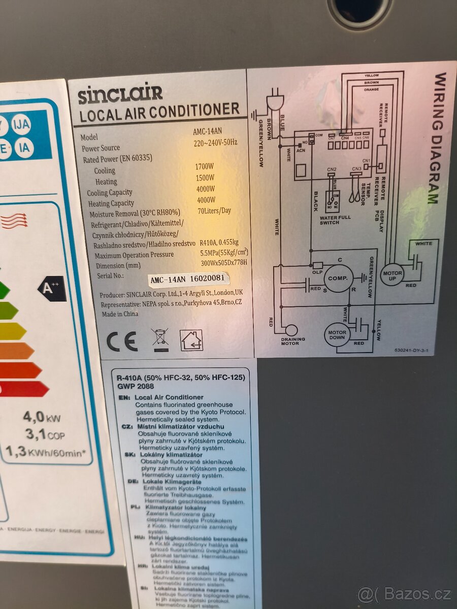 Klimatizace Sinclair AMC-14AN mobilní - 5