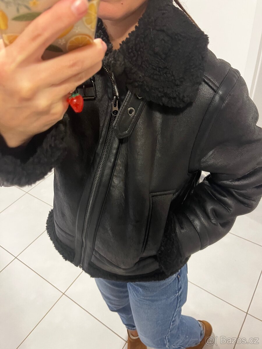 Koženková biker bunda nová- H&M - 5