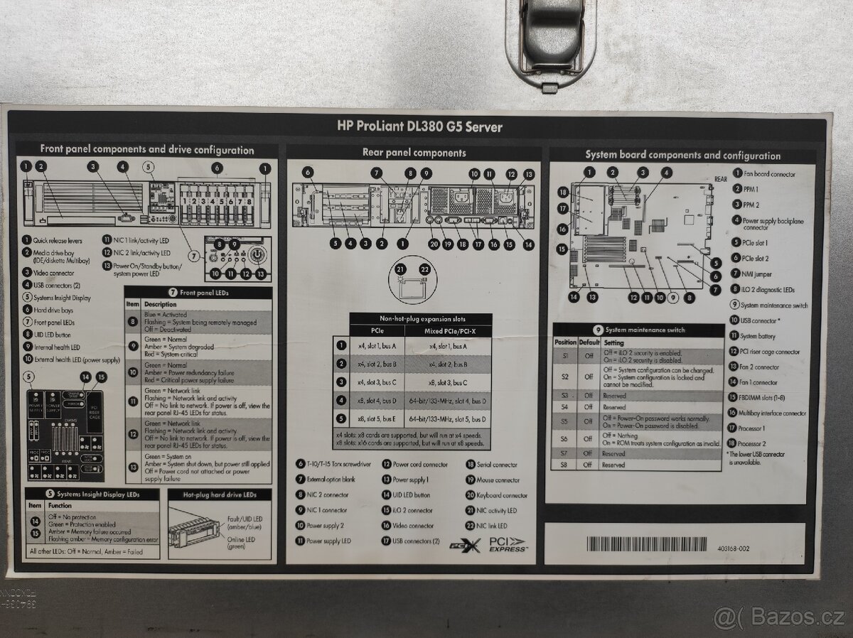 HP rack server Proliant DL380 G5, 6 disků, 28GB RAM - 5