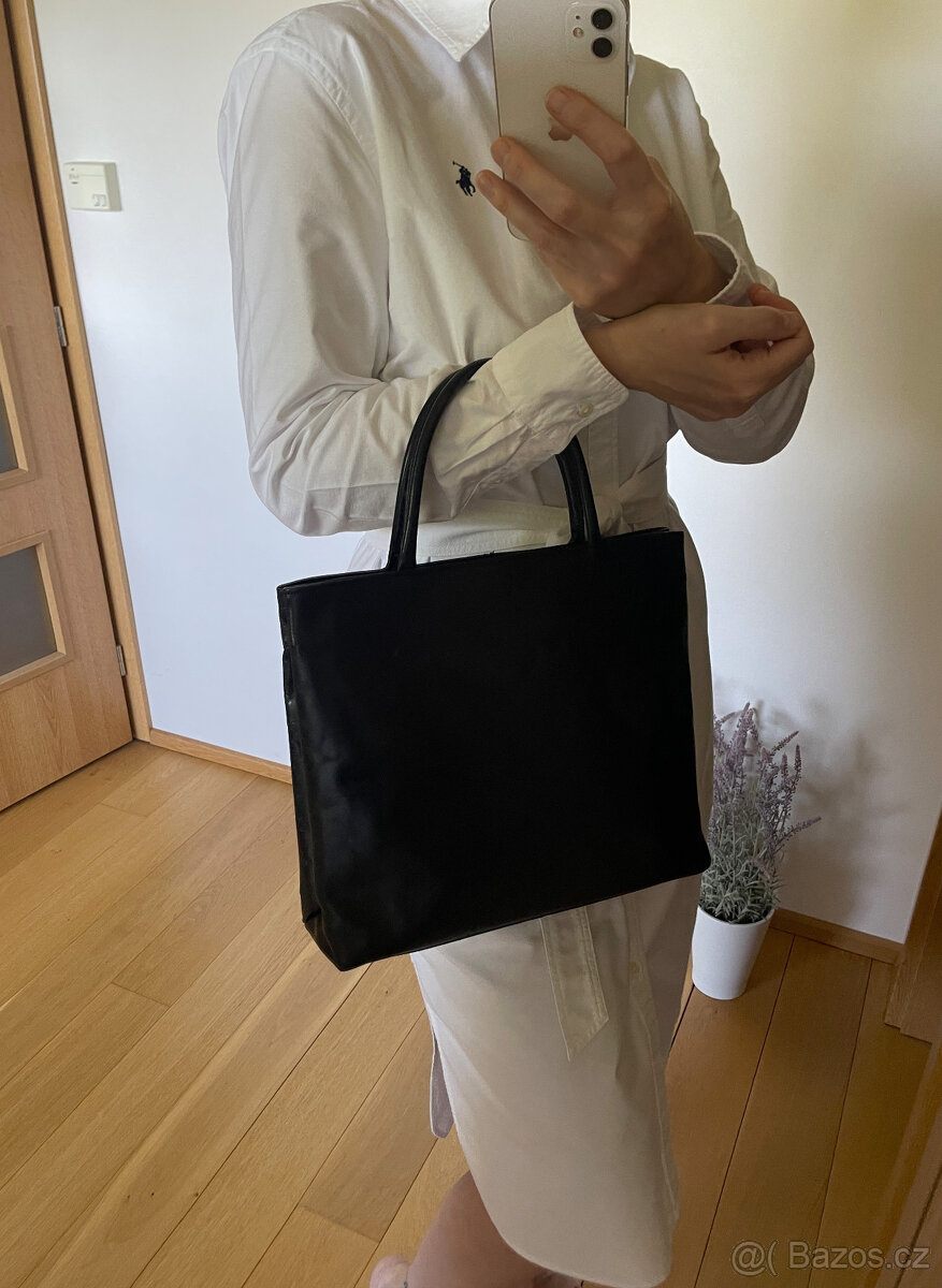 Značková luxusní černá elegantní kožená kabelka Corcel - 5