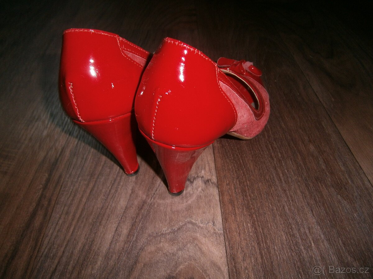 ITALSKÉ KOŽENÉ LODIČKY vel.39+KABELKA - 5