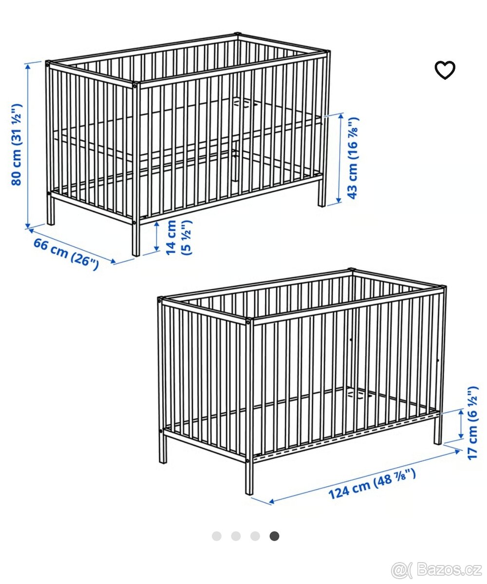Dětská postýlka Ikea včetně matrace - 5