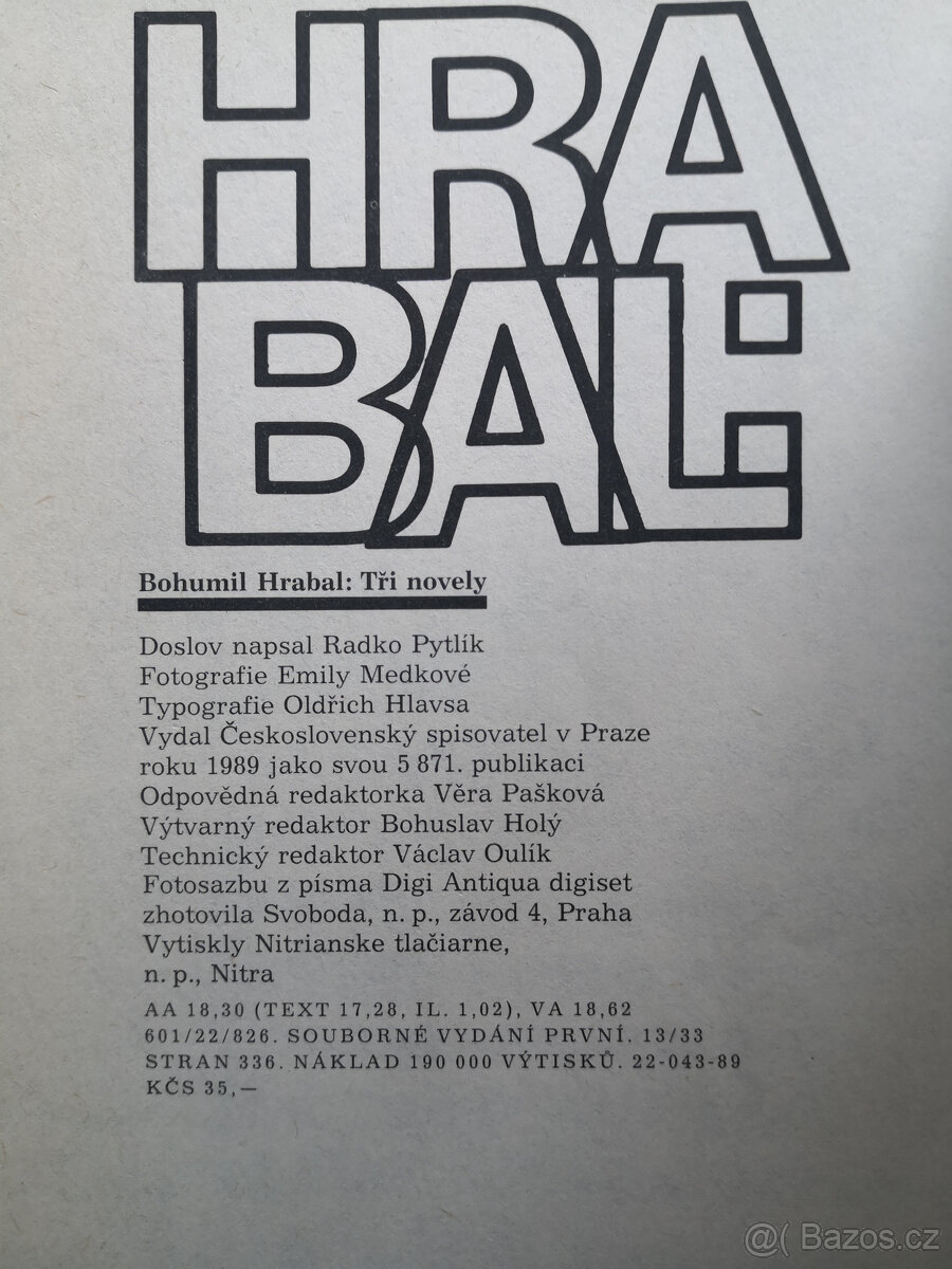 Bohumil Hrabal 3x - 5