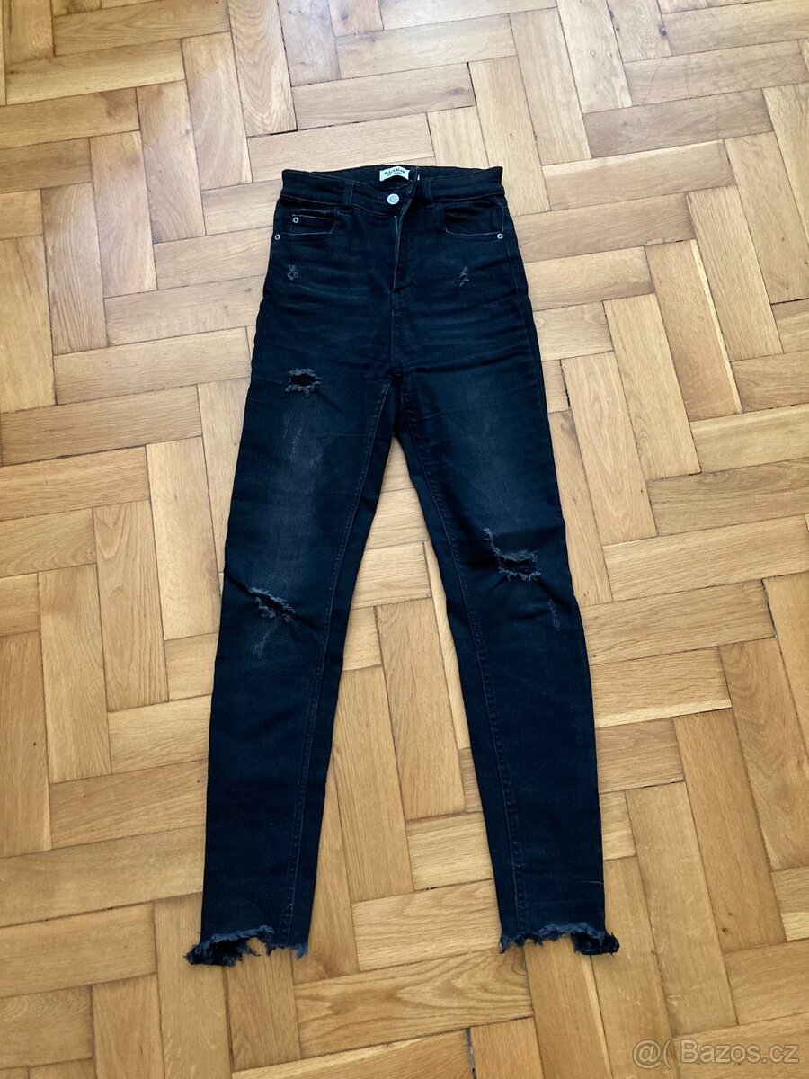 černé rifle Pull&Bear vel.32 - 5