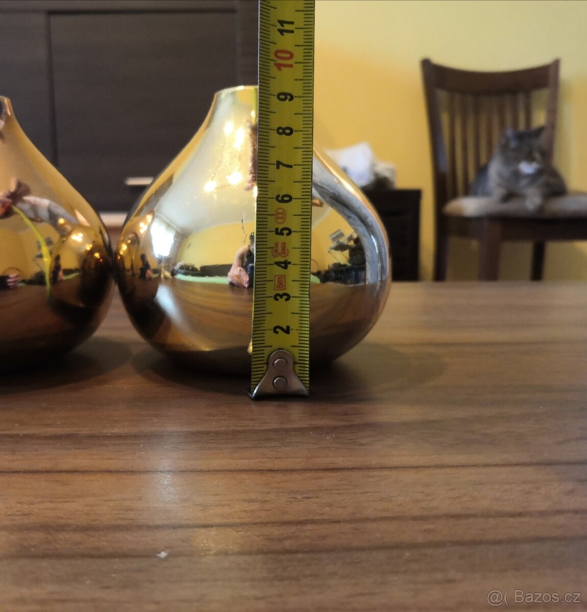 3 porcelánové vázy v metalických barvách - 5