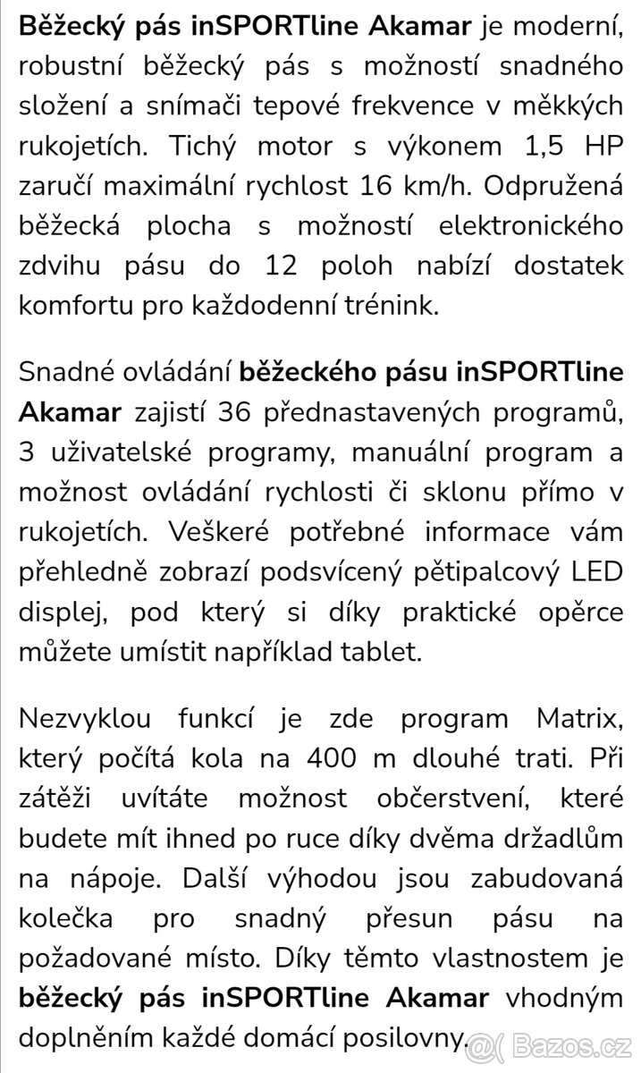 Robustní běžecký pás AKAMAR InSPORTline - 5