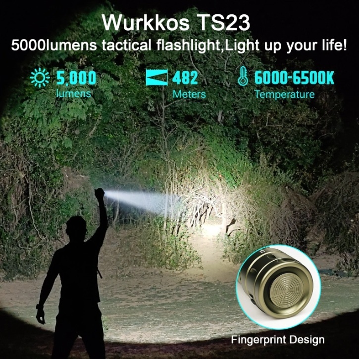 svítilna Wurkkos TS23, 5000L, USB, LED, 5000mAh PECKA - 5
