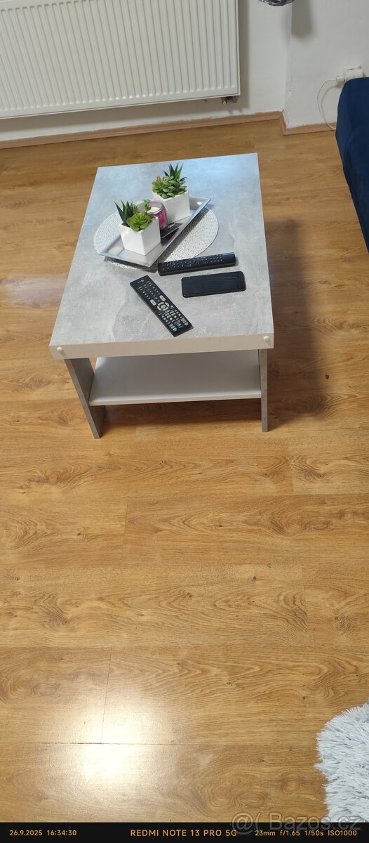 Pohovka modrý semiš -rozkládací - 5