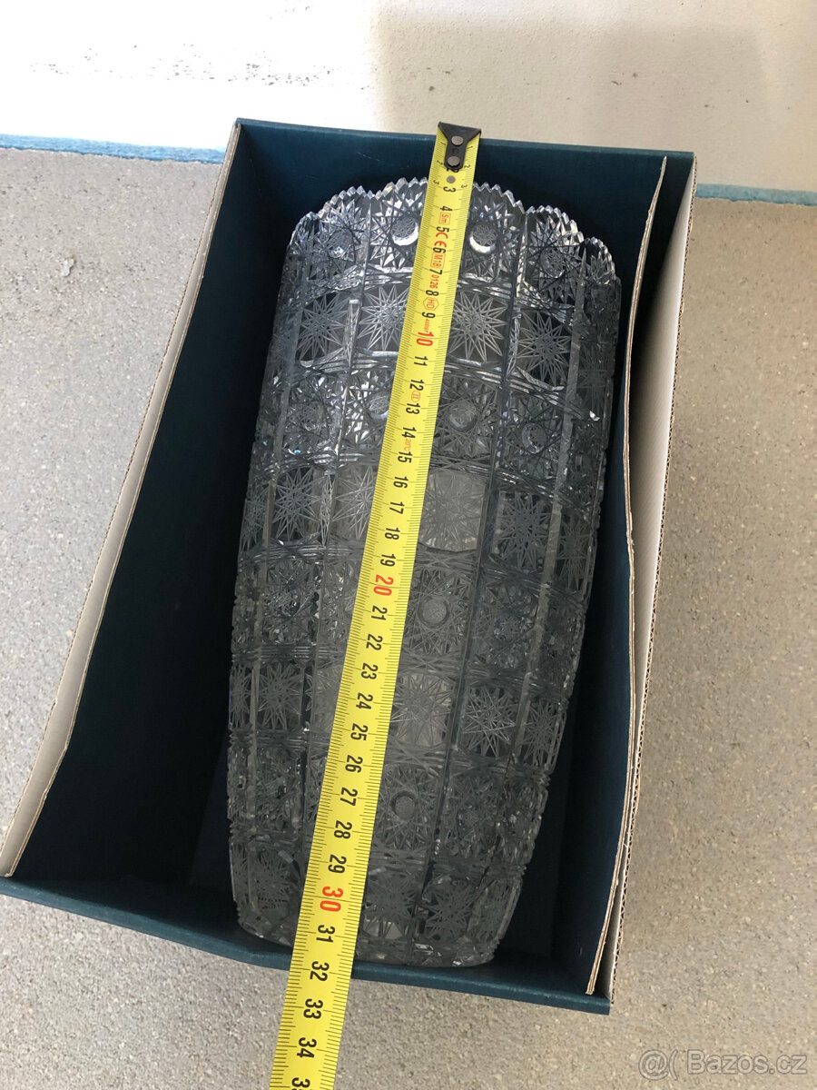 Broušená váza sklo Bohemia Crystal - 5