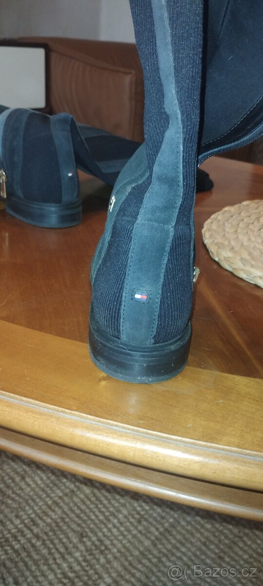 kožené kozačky Tommy Hilfiger, - 5