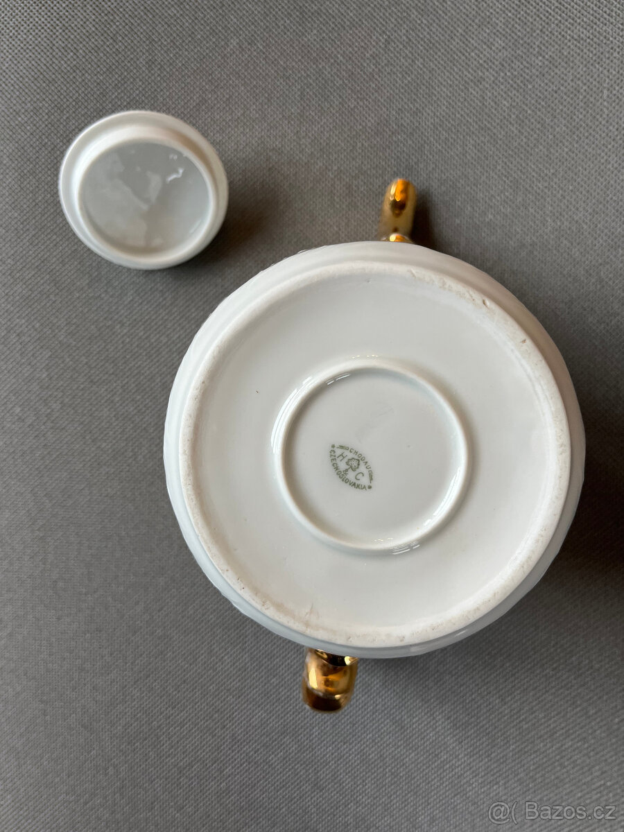 Starožitná porcelánová konvice 1.4l, Haas&Czjzek - 5