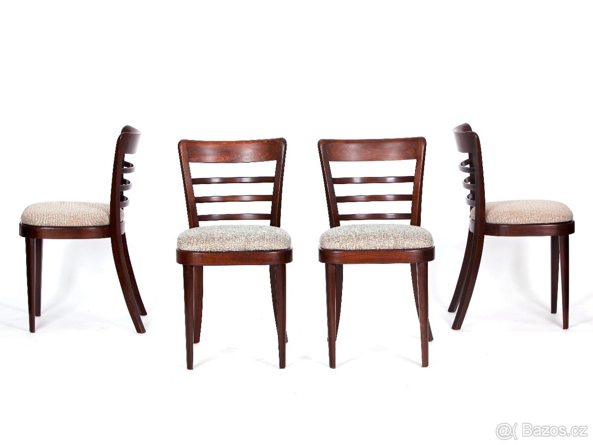 4x přečalouněné jídelní židle TON v zachovalém stavu. - 5