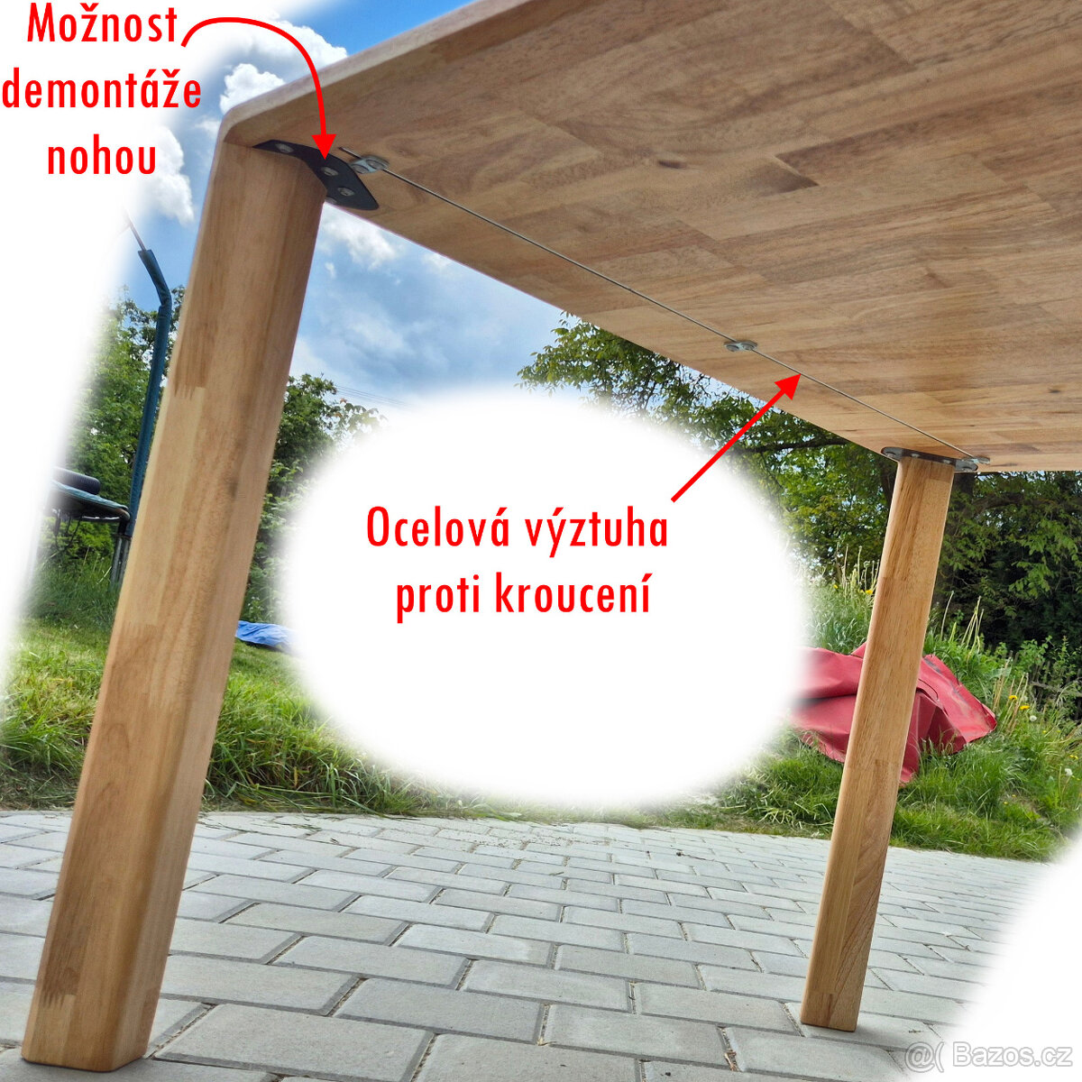 Dubový jídelní stůl 140x80 cm - 5