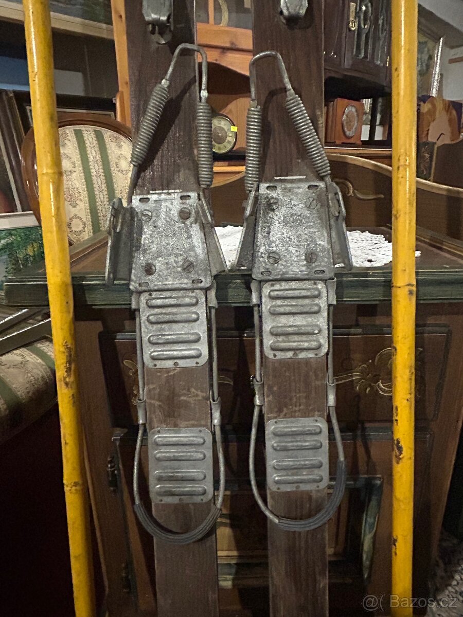 Dřevěné lyže Massag s kovovým vázáním Kandahar - 5