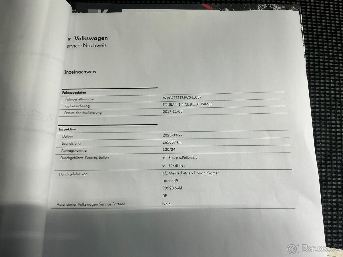 Volkswagen Touran 1.4 Tsi 110 KW 10/2017 165 tis km TOP STAV - 5