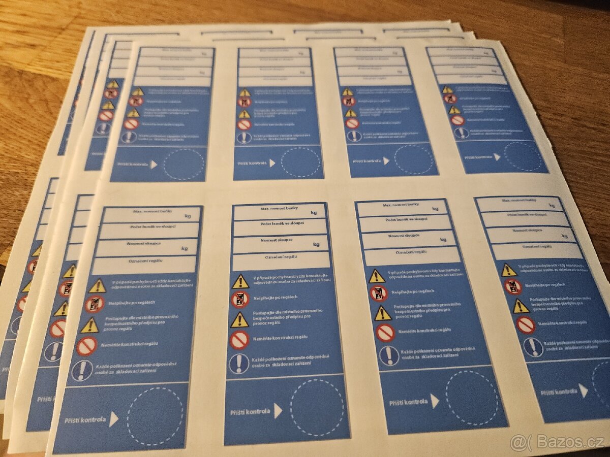 Označení PZPP a regálů, volat - 5