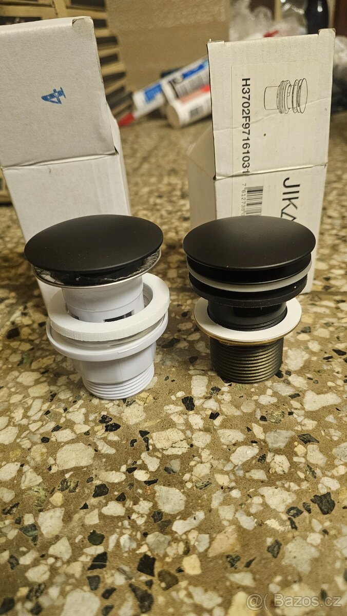 Umyvadlova vypust click clack cerny mat nove - 5