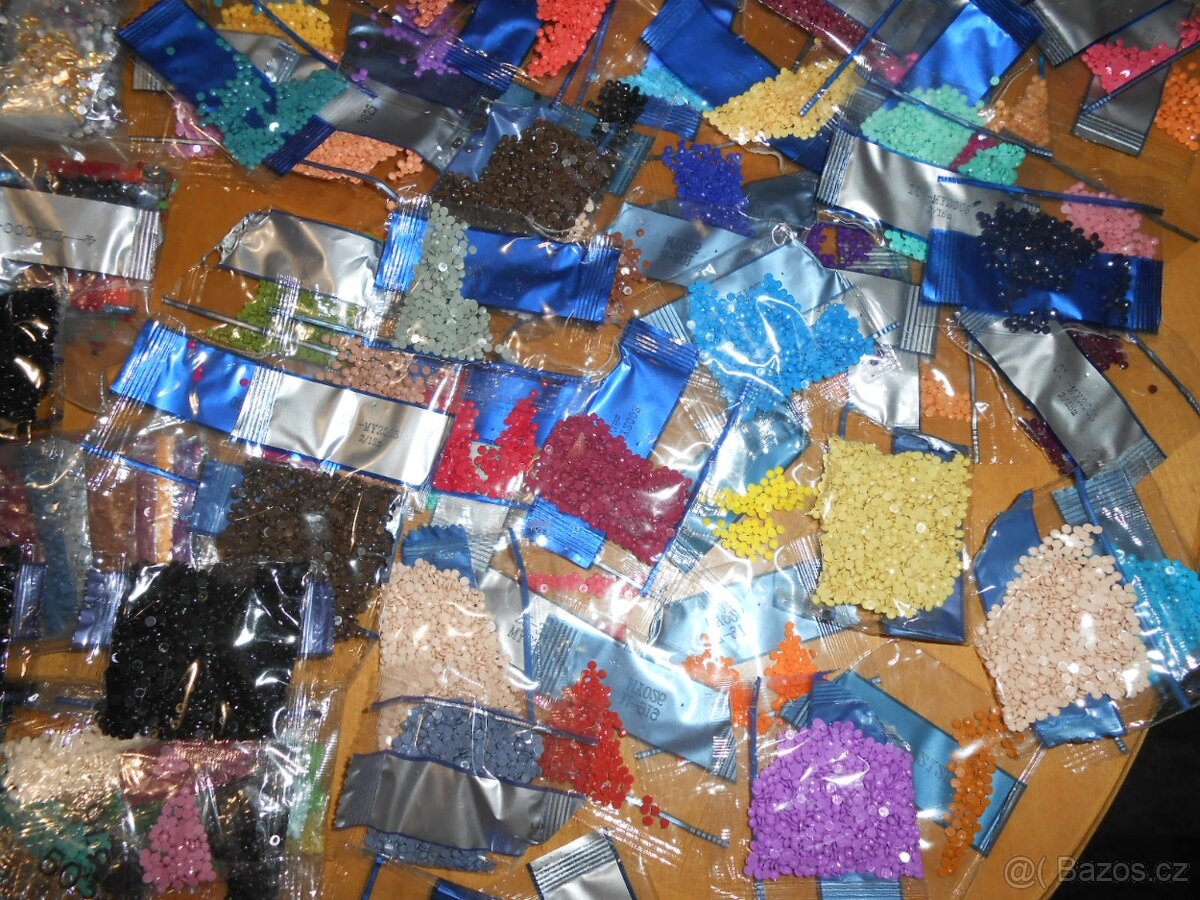 Sady flitrů na obrázky - nové + načaté + 3kusy obrázky-foto - 5