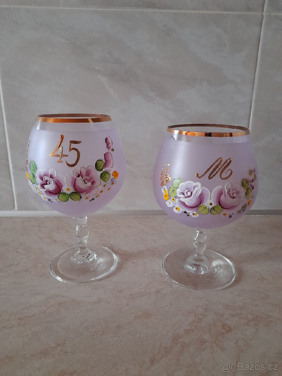 Výroční sklenice. Skleněné vázy, sklenice. - 5