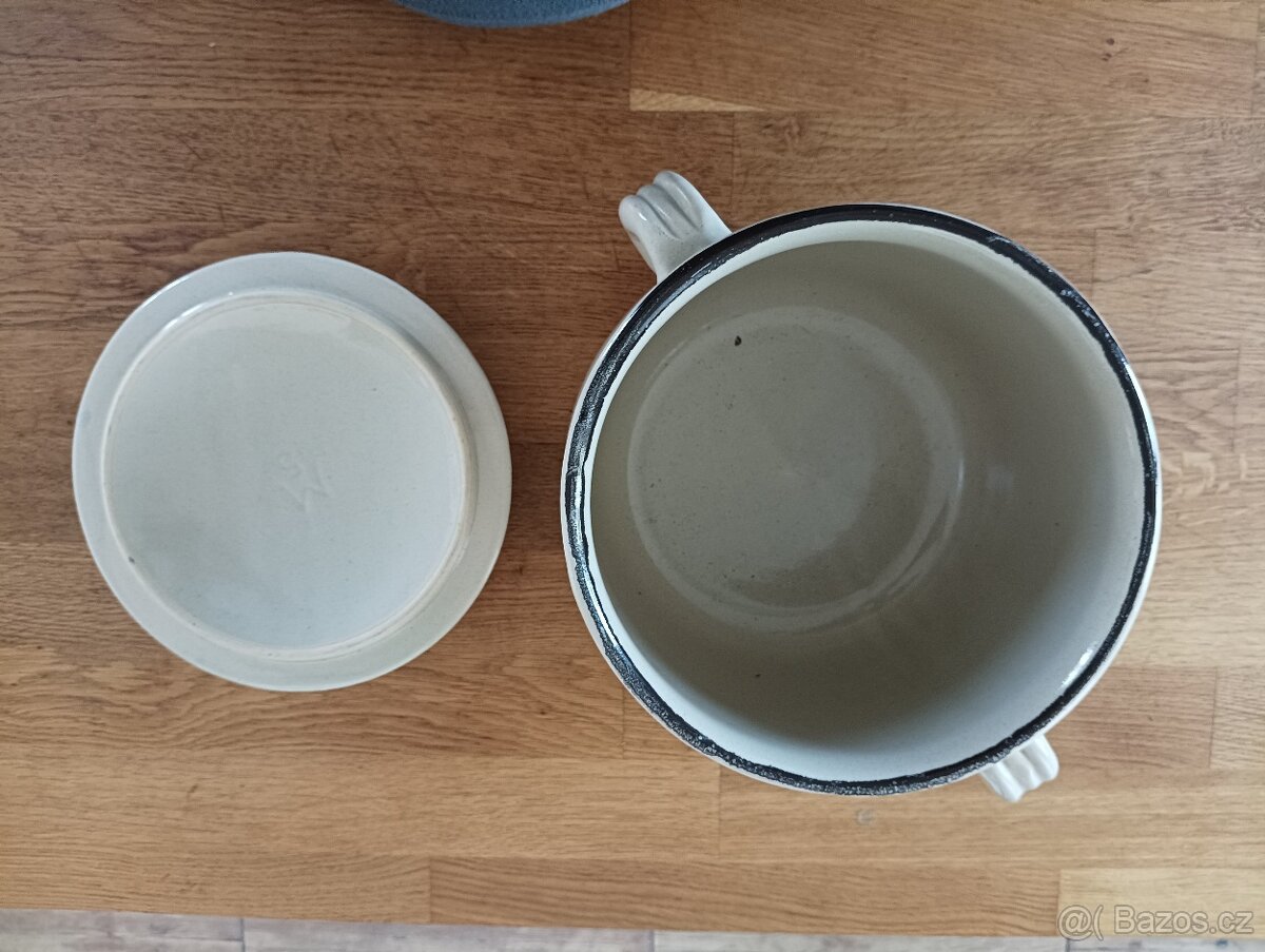 VELKÝ KAMENINOVÝ POLÉVKOVÝ HRNEC FRANCIE - 5