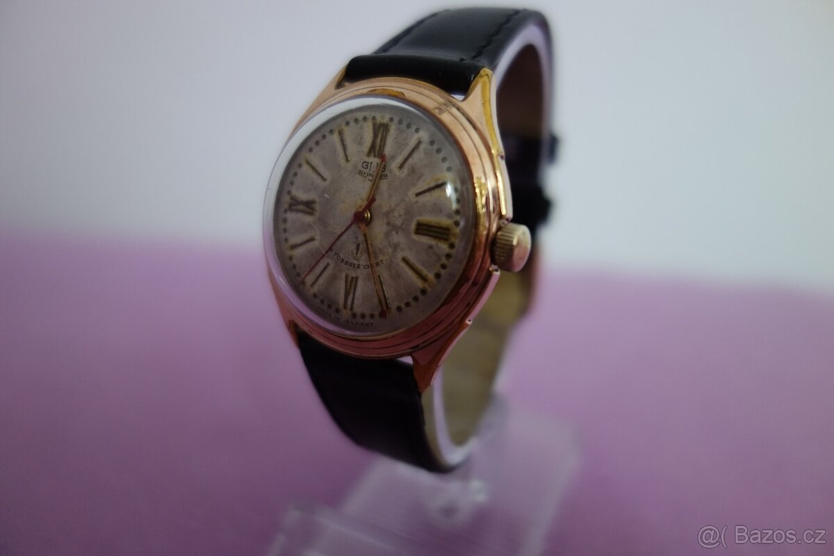 Německé pozlacené hodinky GUB Glashutte Q1 - 5