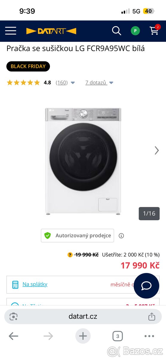 Pračka se sušičkou LG FCR9A95WC bílá - 5