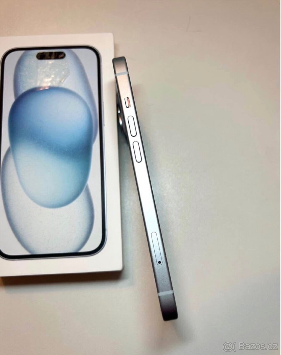 iPhone 15 128gb modrý, TOP STAV, 90% baterie - 5