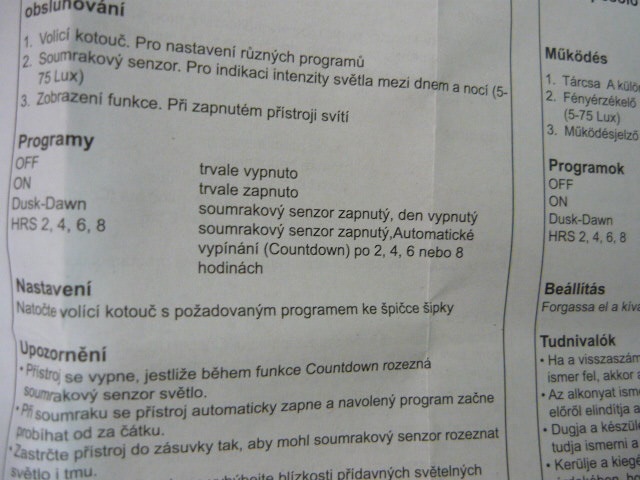 Venkovní spínací hodiny se soumrak. snímačem - 5