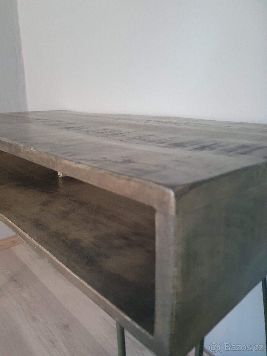 Masivní mangový stůl + polstrovaná židle - 5