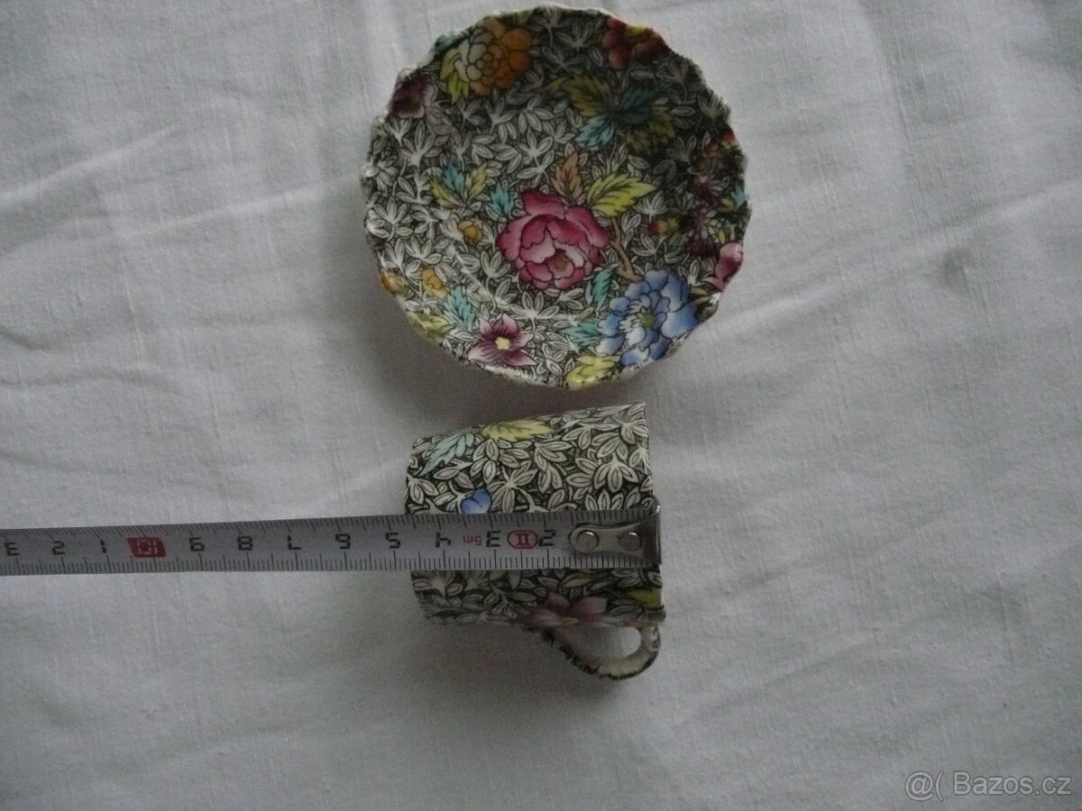 Glazovaný hrníček s podšálkem Zn. KING R-Spode Inpi, England - 5