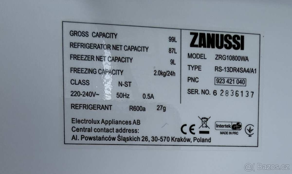 Lednice Zanussi s mrazákem - 5