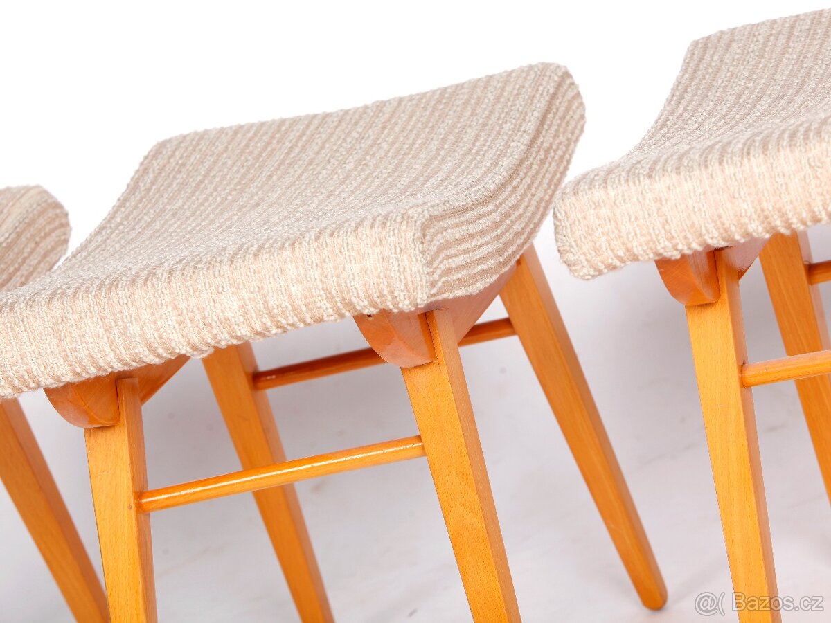 Retro židle, stolička, podnožník DŘEVOUNIA. - 5