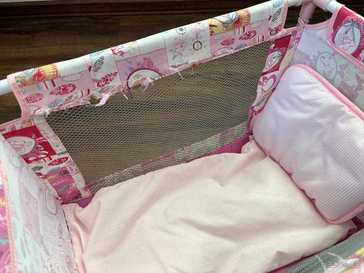Postýlka a autosedačka pro panenky + peněženka jednorožec - 5
