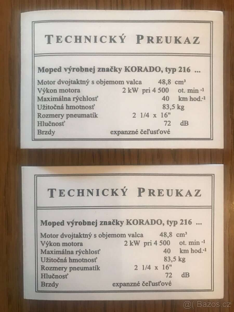 Prodam karticku na KORADO typ 216 - 5