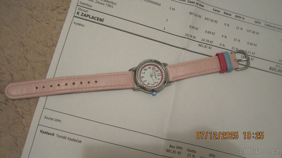 DÍVČÍ hodinky, růžové, česká výroba - 5